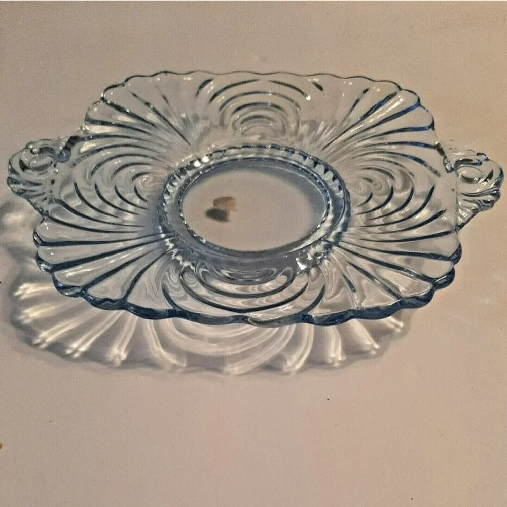 Cambridge Caprice Handled Lemon Plate  Moonlight Blue